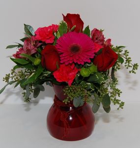 Red Beaded Vase